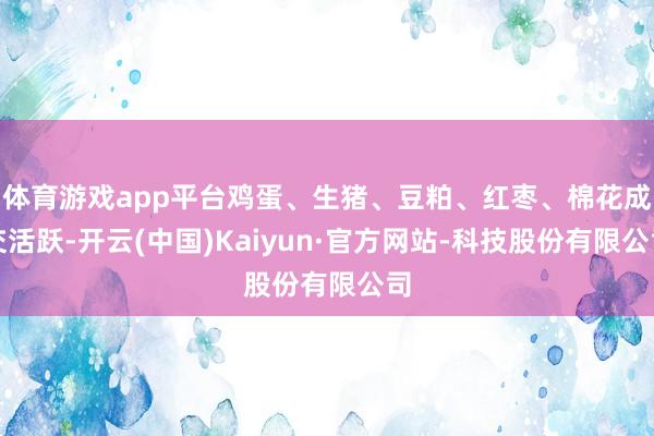 体育游戏app平台鸡蛋、生猪、豆粕、红枣、棉花成交活跃-开云(中国)Kaiyun·官方网站-科技股份有限公司