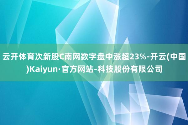 云开体育次新股C南网数字盘中涨超23%-开云(中国)Kaiyun·官方网站-科技股份有限公司