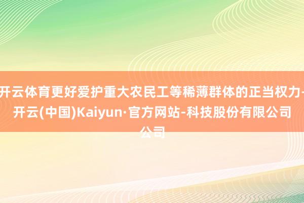 开云体育更好爱护重大农民工等稀薄群体的正当权力-开云(中国)Kaiyun·官方网站-科技股份有限公司